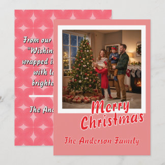 Cartão De Festividades Personalize Foto Script Feliz Natal Férias 