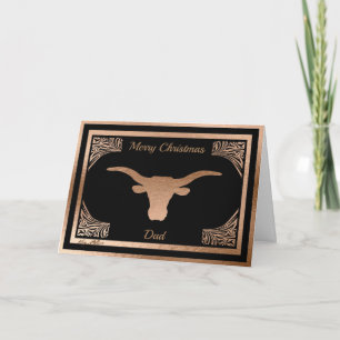 CARTÃO DE FESTIVIDADES PERSONALIZE LONGHORN STEER SILHOUETTE