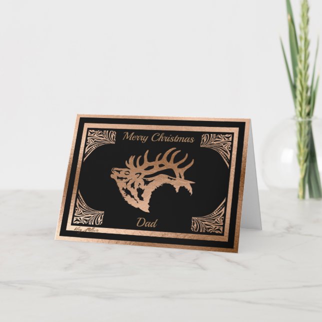 Cartão De Festividades Personalize Majestic Bull Elk Silhouette (Frente)