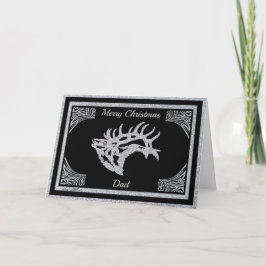 Cartão De Festividades Personalize Majestic Bull Elk Silhouette