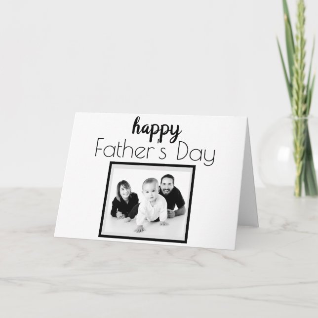 Cartão De Festividades Personalize Names & Photo Template, Father's Day (Frente)
