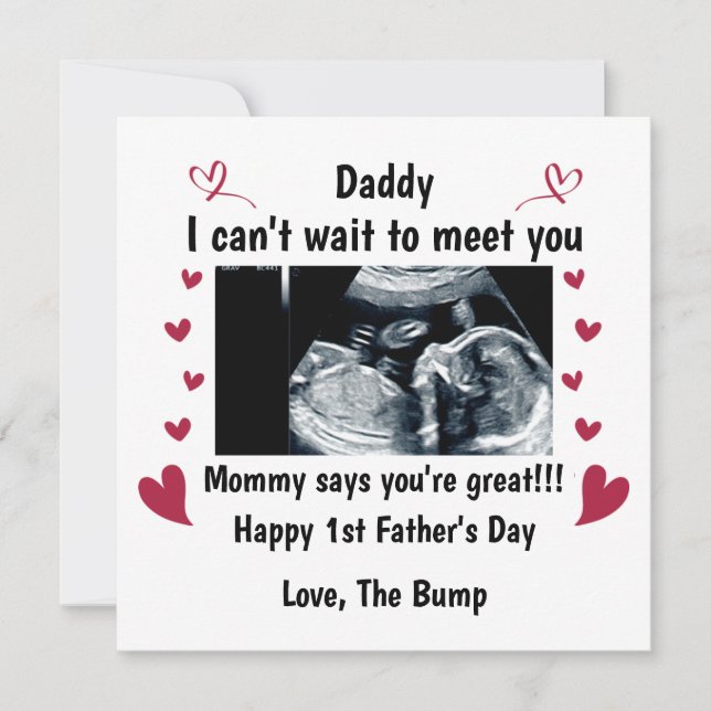 Cartão De Festividades Personalize nosso primeiro presente de Dia de os p (Frente)