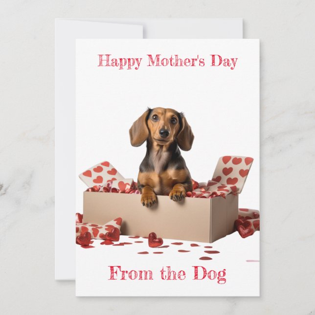 Cartão De Festividades Personalize o Dia de as mães Dachshund Hearts (Frente)