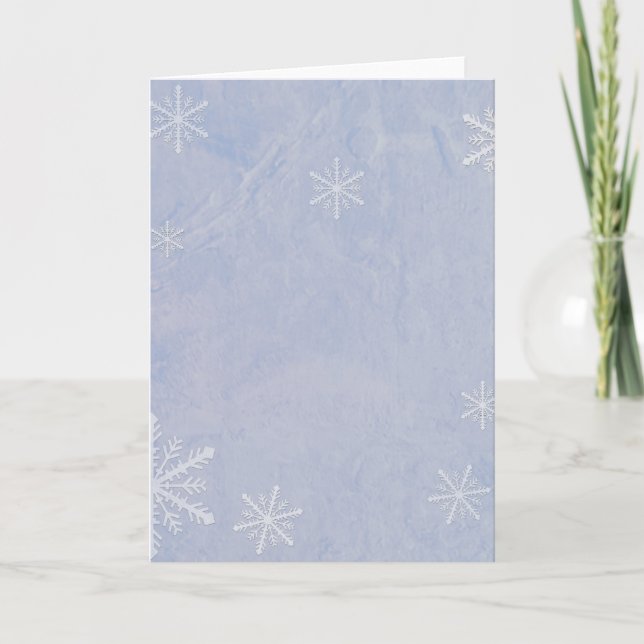 Cartão De Festividades PERSONALIZE Snowflake Paper 3 - Original Blue (Frente)