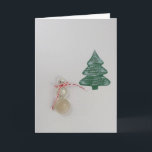 Cartão De Festividades Personalize Snowman with buttons and green tree<br><div class="desc">Snowman made from buttons and hand cut christmas tree and painted with a silver pencil. *Every things you see on the products are hand made, but you must know that you get a photo!</div>