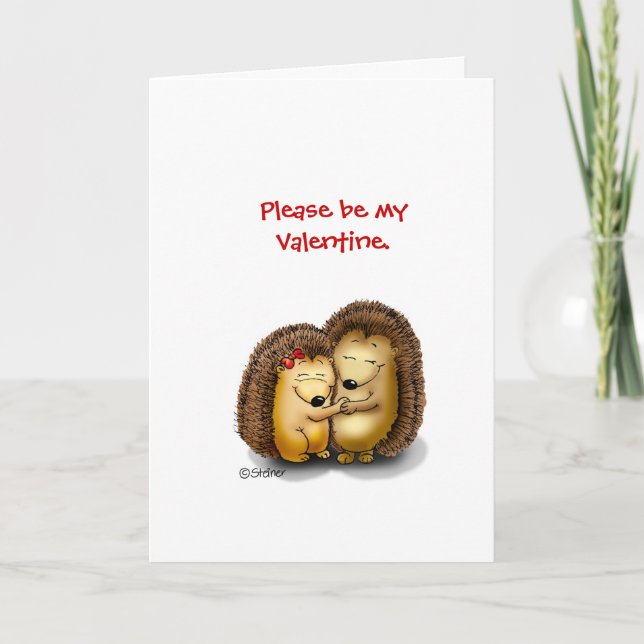 Cartão De Festividades Personalize with name - Hugging Hedgehogs (Frente)