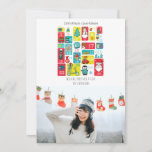 Cartão De Festividades Personalized Advent Calendar Christmas Photo<br><div class="desc">Adorable Christmas illustration hand painted by Sanja Vrekic. Christmas Advent Idea is unique and simple yet colorful and cute. Matching products can be found in Advent Calendar.</div>