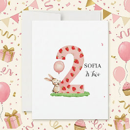 Cartão De Festividades Personalized Bunny 2nd Birthday Card My Daughter