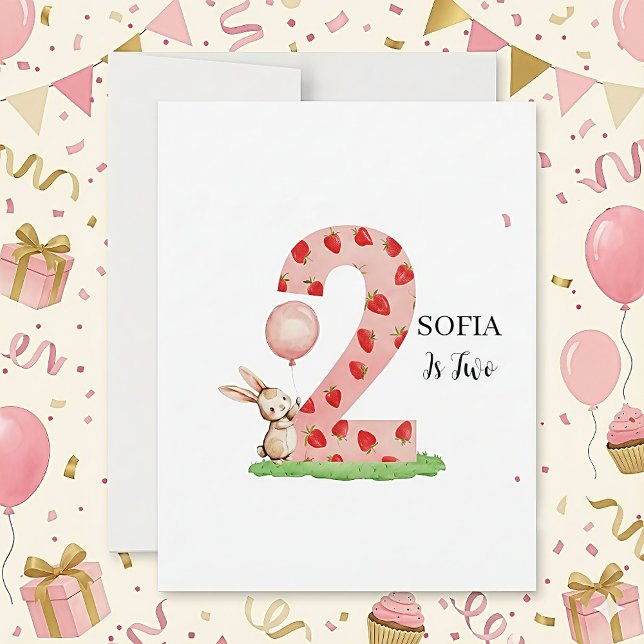 Cartão De Festividades Personalized Bunny 2nd Birthday Card My Daughter (Criador carregado)