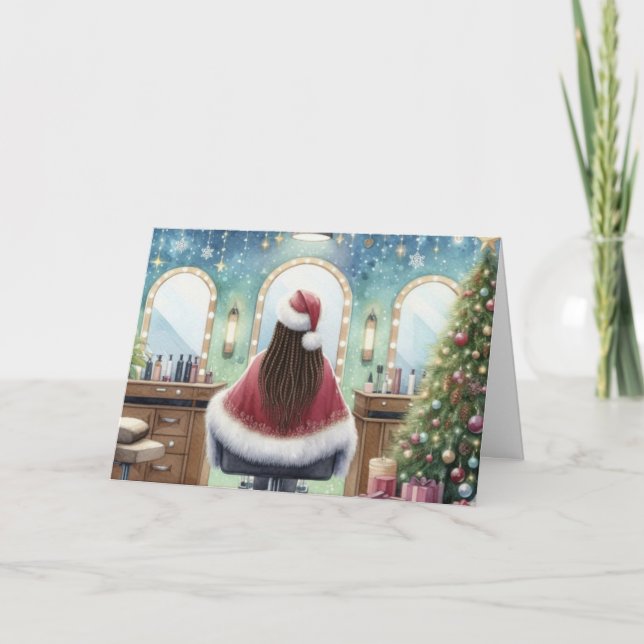 Cartão De Festividades Personalized Christmas Card for Hair Stylist  (Frente)