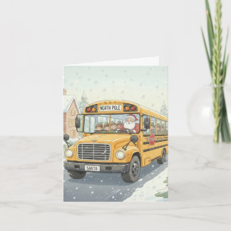 Cartão De Festividades Personalized Christmas Card for School Bus Drivers