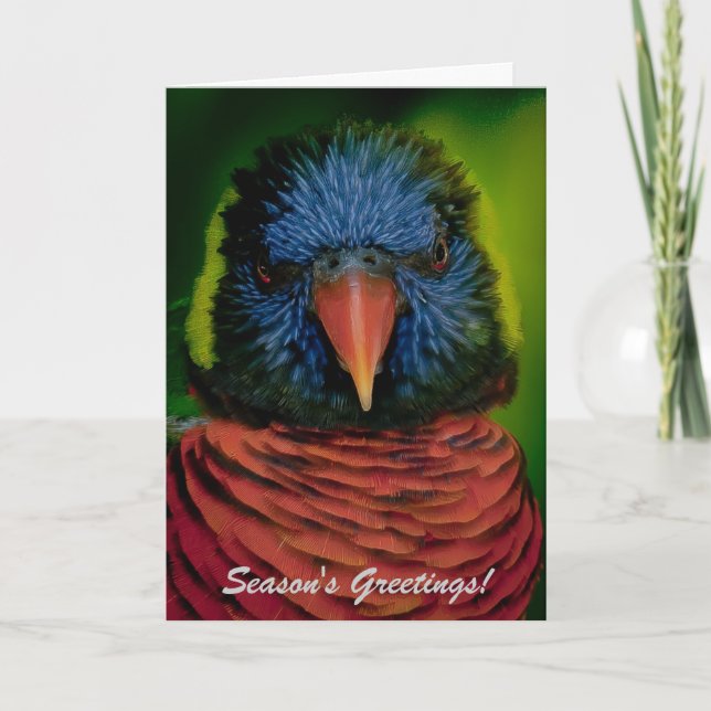 Cartão De Festividades Personalized Christmas Card - Lorikeet (Frente)