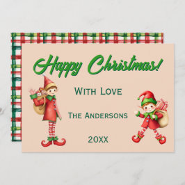 Cartão De Festividades Personalized Cute Little Elf Christmas Photo