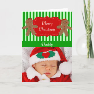 Cartão De Festividades Personalized Daddy Photo Cute Christmas Card