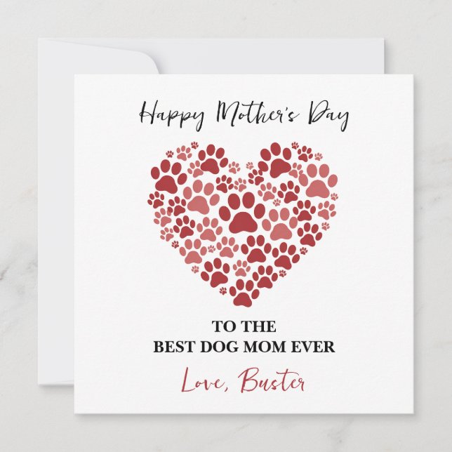 Cartão De Festividades Personalized Dog Name – Happy Mother’s Day  (Frente)
