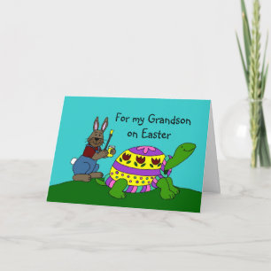 Cartão De Festividades Personalized Easter card with a turtle