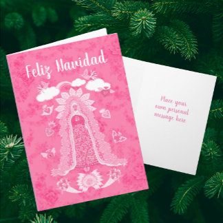 Cartão De Festividades Personalized Feliz Navidad Our Lady of Guadalupe
