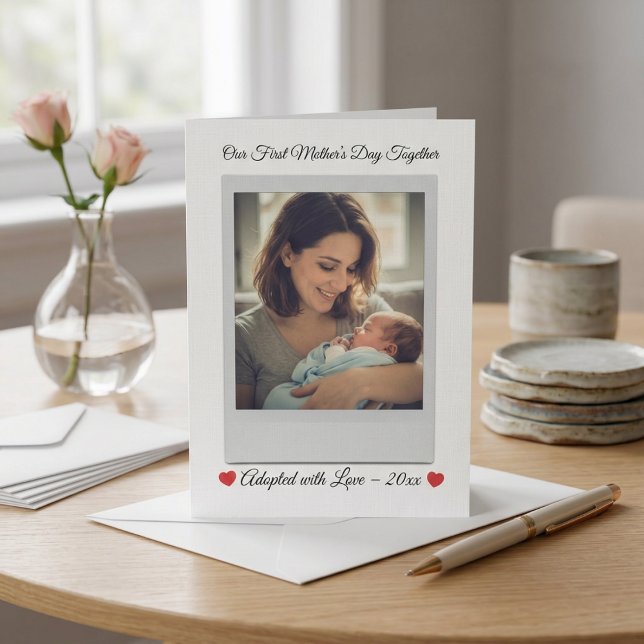 Cartão De Festividades Personalized First Mother’s Day After Adoption  (Criador carregado)