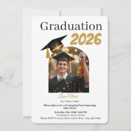 Cartão De Festividades Personalized Graduation Party Photo Invitation