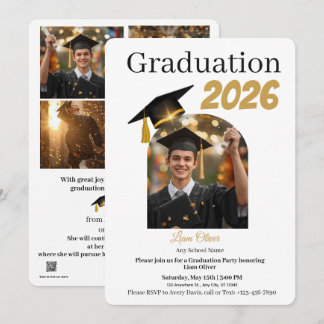 Cartão De Festividades Personalized Graduation Party Photo Invitation 