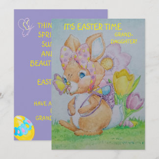 Cartão De Festividades Personalized Granddaughter's Easter Greeting Card