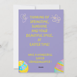 Cartão De Festividades Personalized Granddaughter's Easter Greeting Card 