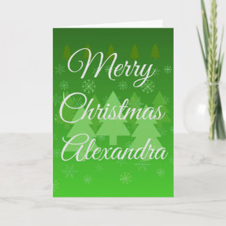 Cartão De Festividades Personalized Green Folded Christmas Card