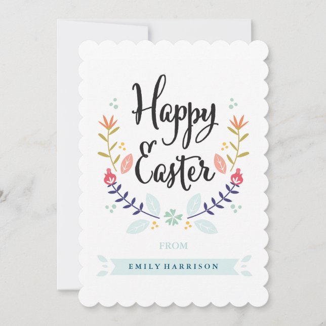 Cartão De Festividades Personalized Happy Easter Card (Frente)