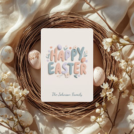 Cartão De Festividades Personalized Happy Easter Family Greeting Card