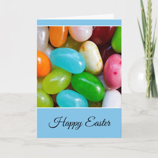 Cartão De Festividades Personalized Happy Easter Jelly Bean Card (Frente)