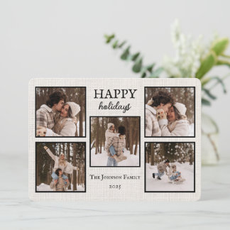 Cartão De Festividades Personalized Happy Holidays Card with Photos