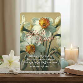 Cartão De Festividades Personalized He Is Risen Daffodil Floral Card