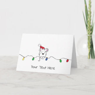Cartão De Festividades Personalized Illustrated Mouse Christmas Greeting