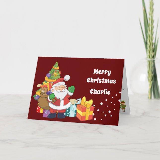 Cartão De Festividades Personalized letter from Santa to a child (Frente)