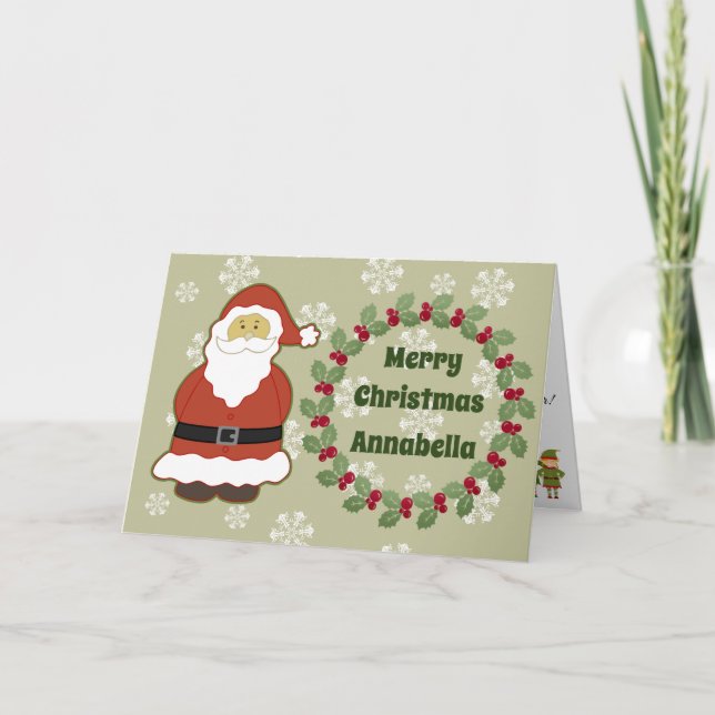 Cartão De Festividades Personalized letter from Santa to a child Holiday (Frente)