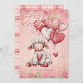 Cartão De Festividades Personalized Message Sheep Animal Valentines Day