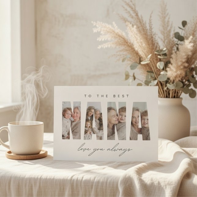 Cartão De Festividades Personalized NANA Photo Card | Custom Modern (Criador carregado)
