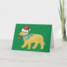 Cartão De Festividades Personalized Naughty Christmas Goldendoodle