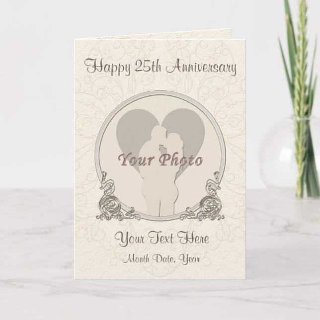 Cartão De Festividades Personalized PHOTO Anniversary Cards for ANY YEAR (Frente)