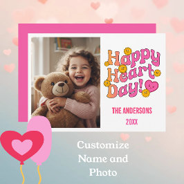 Cartão De Festividades Personalized Photo & Name Valentine's