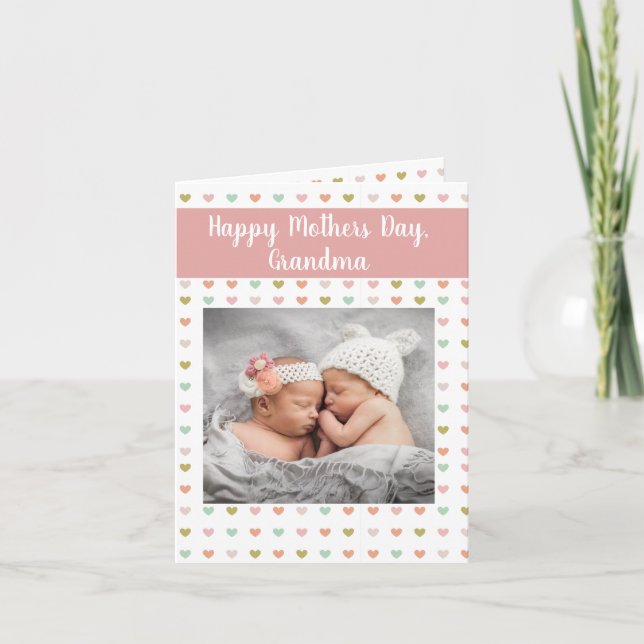 Cartão De Festividades Personalized Photo New Grandma (Frente)