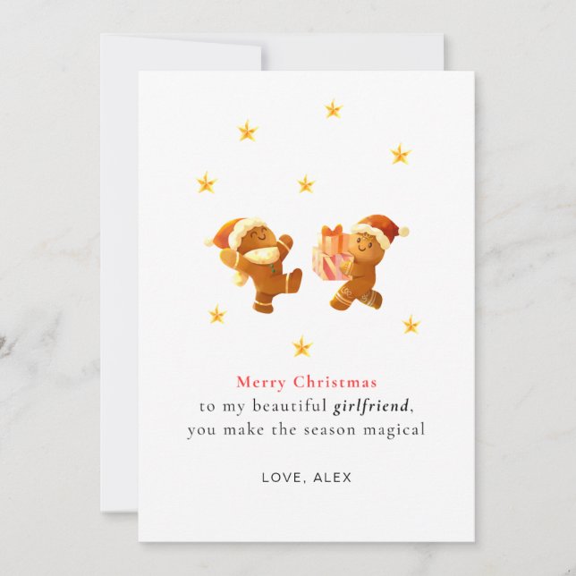 Cartão De Festividades Personalized Romantic Girlfriend Christmas Card (Frente)