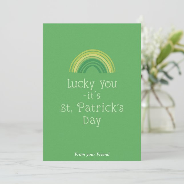 Cartão De Festividades Personalized St Patrick's Day Holiday Card (Em pé/Frente)