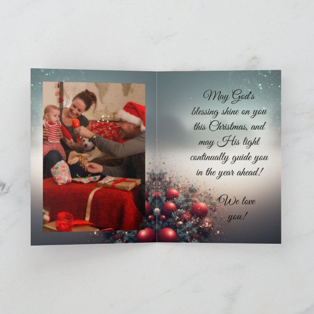 Cartão De Festividades Personalized, Text and Picture Christmas Card (Interior)
