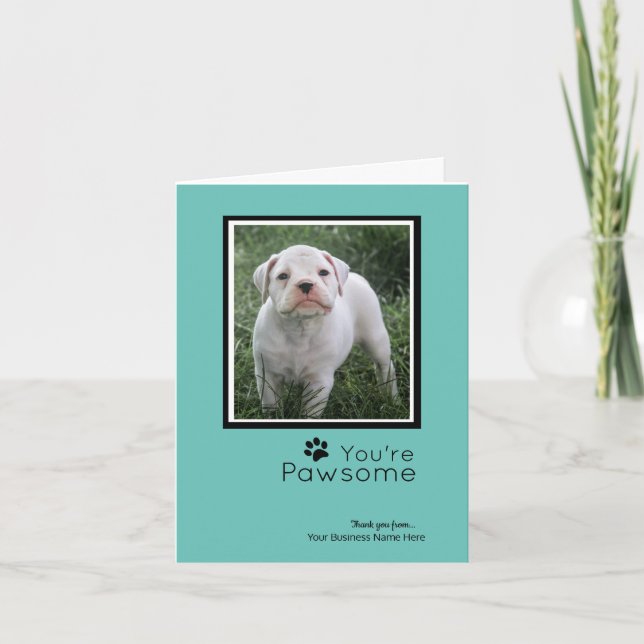 Cartão De Festividades Personalized Thank You Cards- Cute Boxer Puppy (Frente)