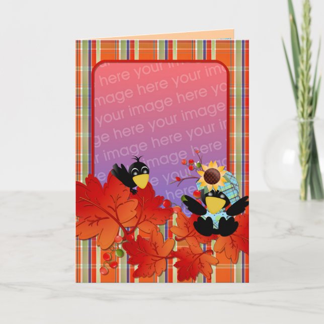 Cartão De Festividades Personalized Thanksgiving Photo Cards (Frente)