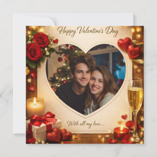 Cartão De Festividades Personalized Valentine’s Day Card your Photo