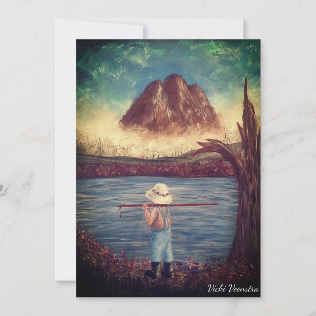 Cartão De Festividades Pesca de Menino (Frente)