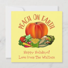 Cartão De Festividades Pêssego no Terreno Feriado de Natal Engraçado