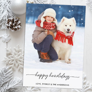 Cartão De Festividades Pet Christmas Feliz Howlidays Foto Moderna de Cach
